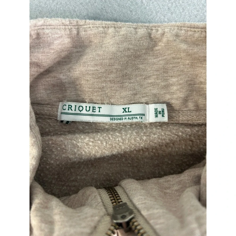 Criquet Quarter Zip Pullover Mens XL Tan Heathered Greenbrier Modal‎ Blend Soft